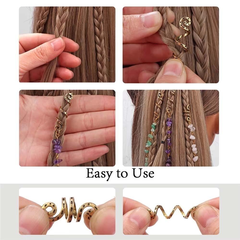Styling Hair Accessories Dreadlock Hair Jewelry Hip-hop Long Tassel Colored Stone Pendant Sweet DIY Hair Charms