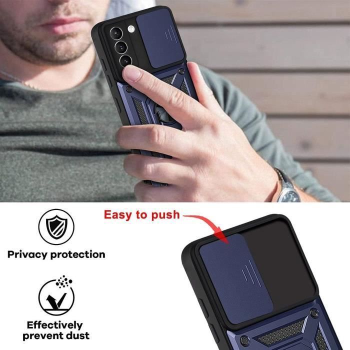 Coque de Protection - PROSHOP - Samsung S21 FE - Bordure Renforcée - Antichoc - Bleu Marine