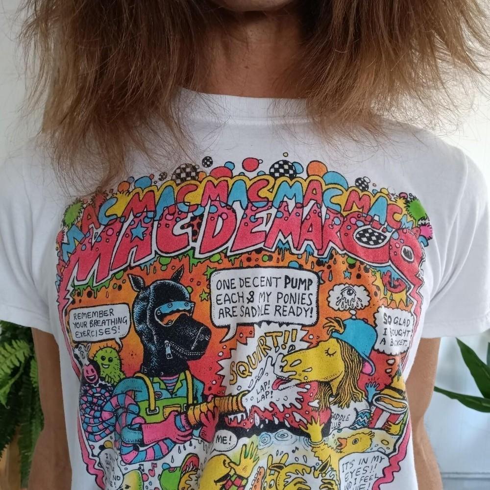 Ремейк Mac Demarco слимпанк стритвир футболка с коротким рукавом белая KV30563 Унисекс футболка M