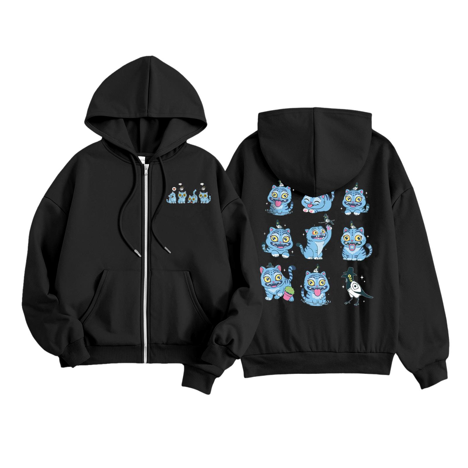 

Детская мода Женская легкая толстовка с длинным рукавом на молнии Толстовка с принтом и карманами 130