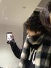 Scarf Winter Men's High-end Sense New Hippocampus Hair Black and White Plaid Korean Couple Warm Thickened Scarf Women