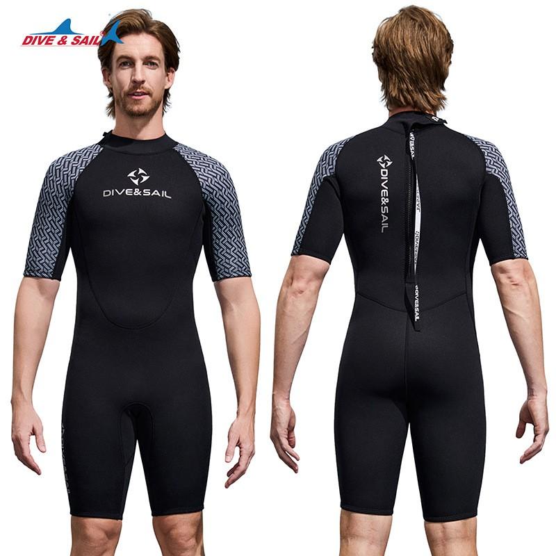 2mm Neoprene Wetsuit Short Sleeve Full Body Dive Suit Snorkeling Surfing Swimming Warmth Protection