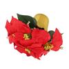 Artificial Christmas Poinsettia Flowers Christmas Decorations For Home Craft Red Fake Flowers Head Bouquet Xmas Tree Ornaments