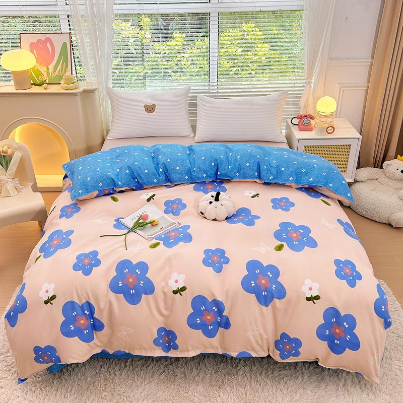 1Pc Sweet Red Flowers Duvet Cover Botanical Floral Pattern Comforter Cover Skin-friendly Comfortable Bedding Bedroom Decor