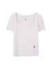Deobiakaibeu [The B] Women'S C/P Square Neck Crop T-Shirt White