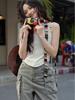 French-Style Women's Summer Camisole: Unique Sleeveless Top with Thai-Inspired Design