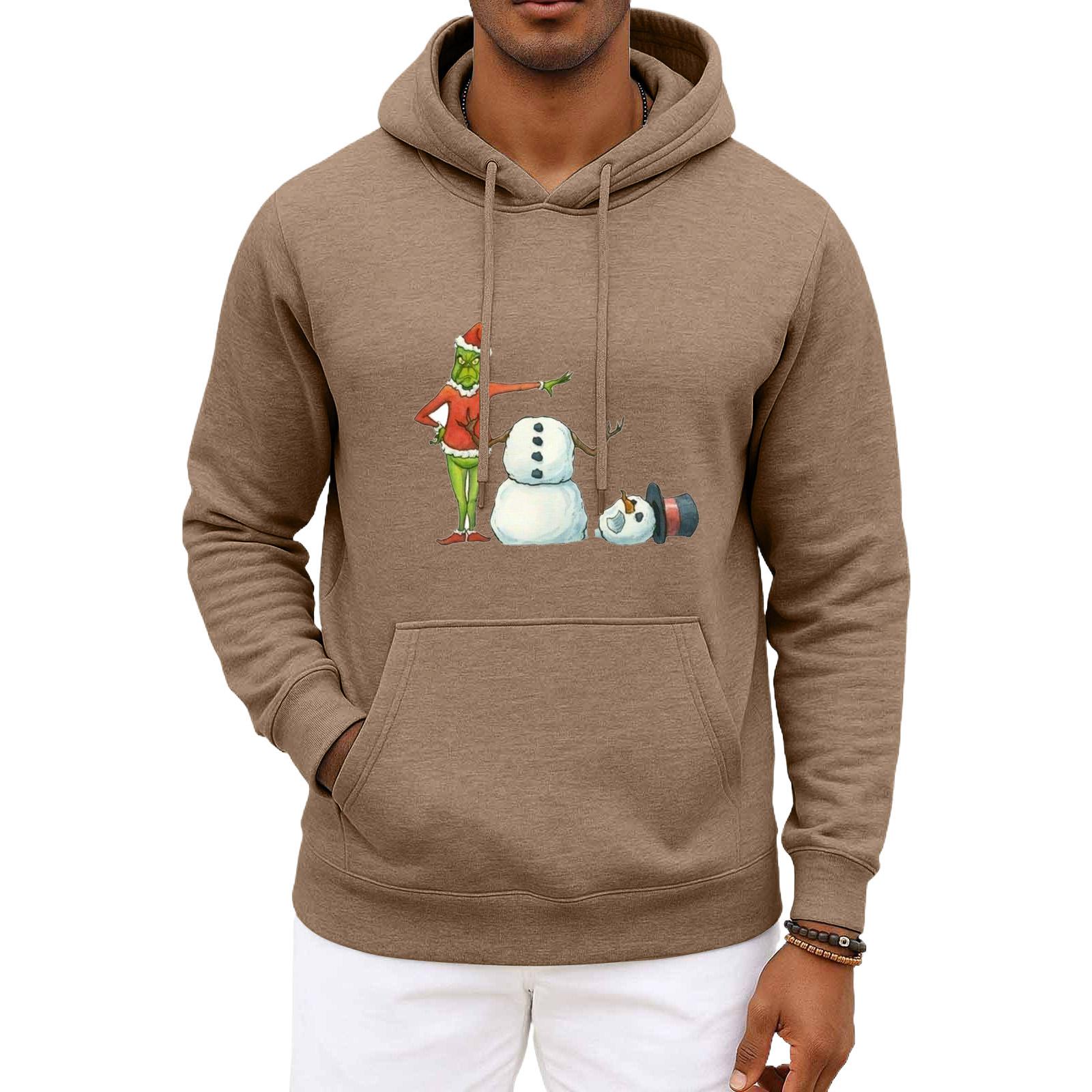 

Мужское и женское рождественское худи с капюшоном и длинными рукавами XXXL верблюд