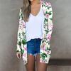 Floral Print Women's Casual Long Sleeve Cardigan Midi Jacket Tops Fashion