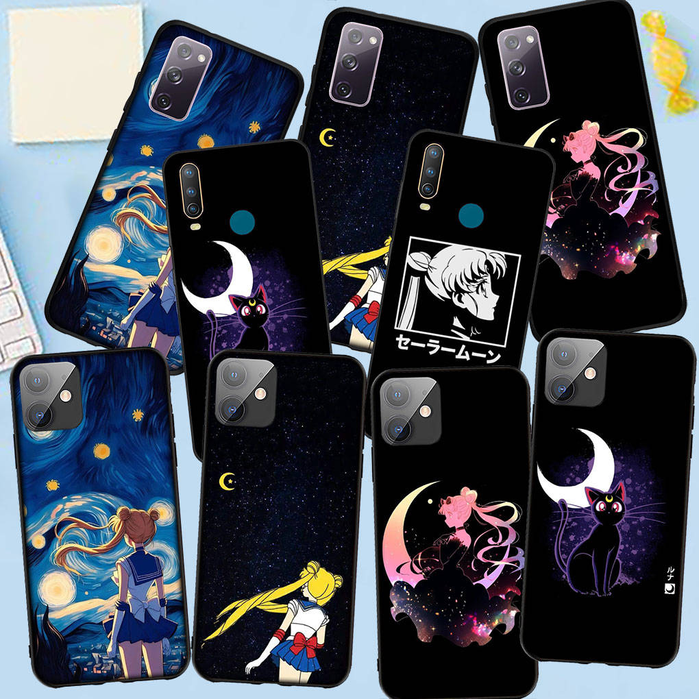 Phone Case for Samsung Galaxy S25 S24 S23 iPhone 16 15 Xiaomi Redmi Note 14 13 12 16E 12C X 11 Pro Max OPPO Moto Huawei Anime Sailor Moon Girl Cover