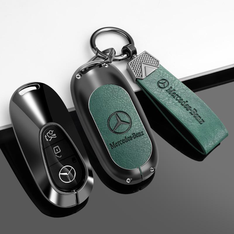 Funda de Carcasa para Mando a Distancia de Coche Nueva 2025 de Aleación de Zinc y Cuero para Mercedes Benz Clase C E S GLC W206 W223 W214 E300 C260 C300 S450