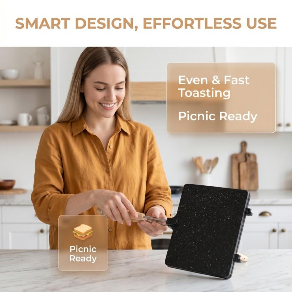 Double Sided Hand Sandwich Maker Aluminum Sandwich Toaster Professional Sandwich Maker Camping