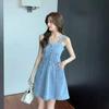 Stylish Age-Reducing Denim Overall Skirt for Women - Tummy-Cinching & Slimming, 2025 Summer