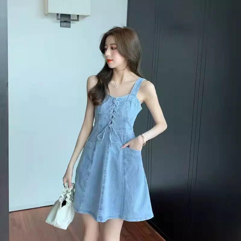 Stylish Age-Reducing Denim Overall Skirt for Women - Tummy-Cinching & Slimming, 2025 Summer