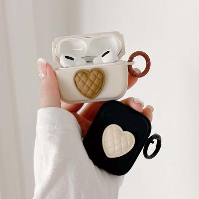Matte Ins 3d Love Relif Heart Cute Couple Earphone Case For Apple Airpod Pro 1 2 3 Wireless Bluetooth Headset Charging Box Capa