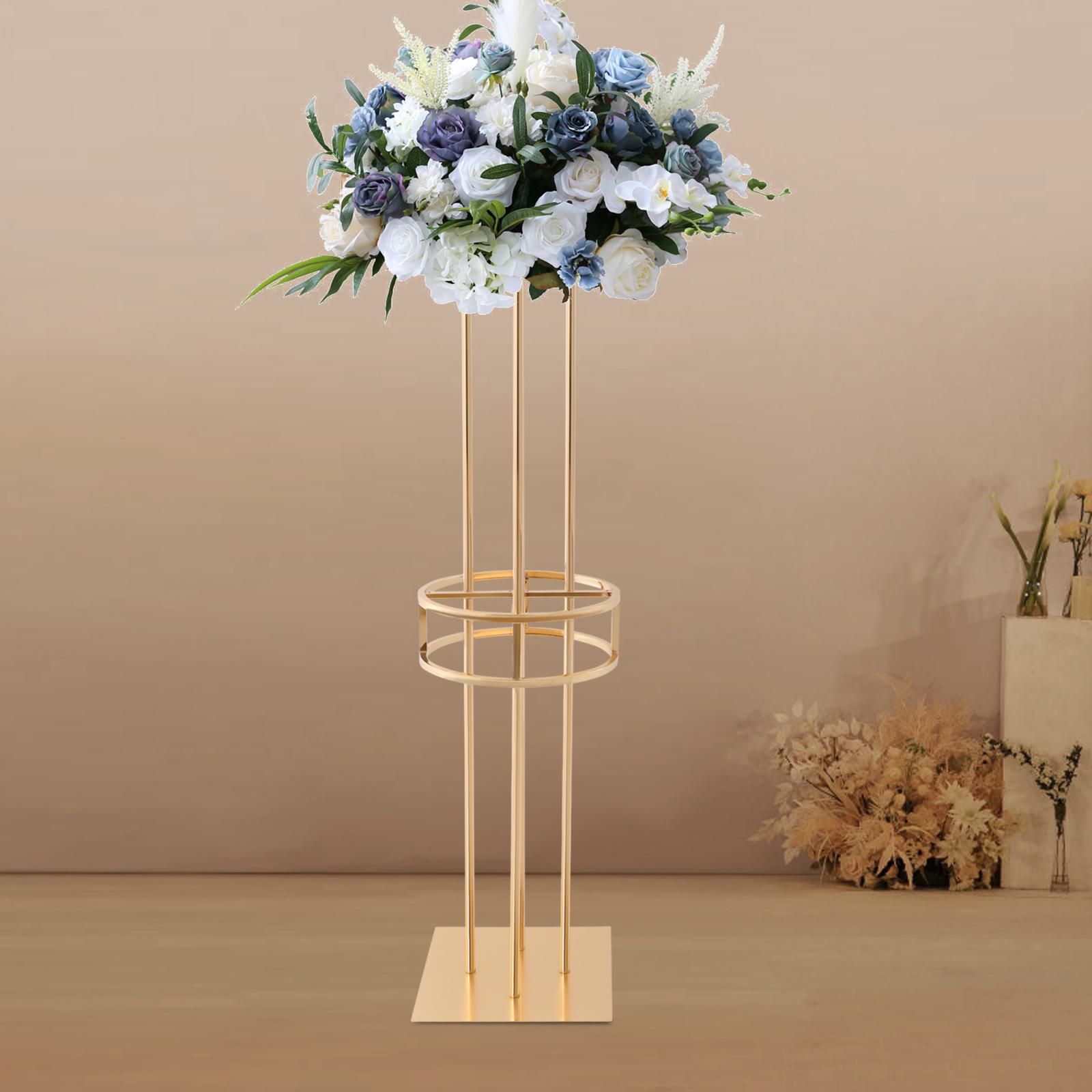 

Golden Flower Stand, 2-Tier Plant Display Shelf, Modern Floral Rack for Wedding Decor Party Arrangements,Photo Shoot Background золотой