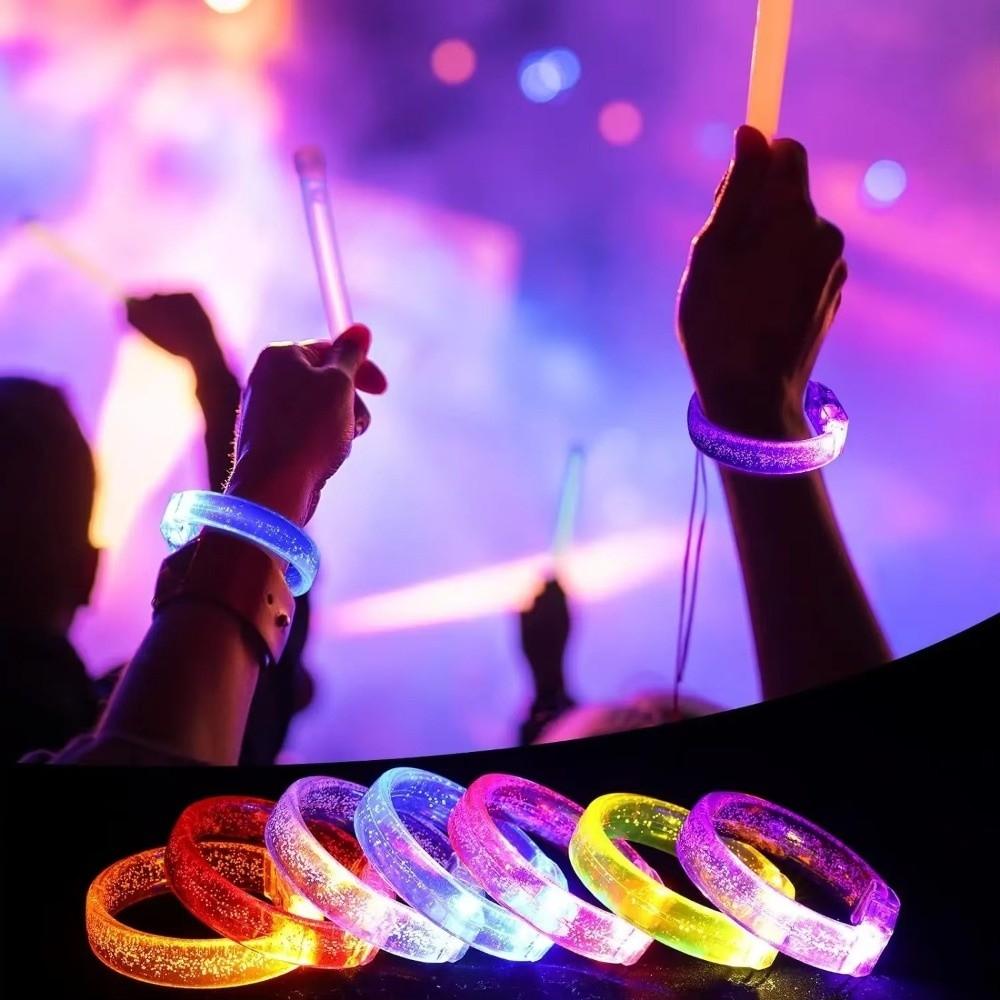 10 Pieces High Transparency Light Up Bangle Glow in The Dark Luminous Wristbands Night Events