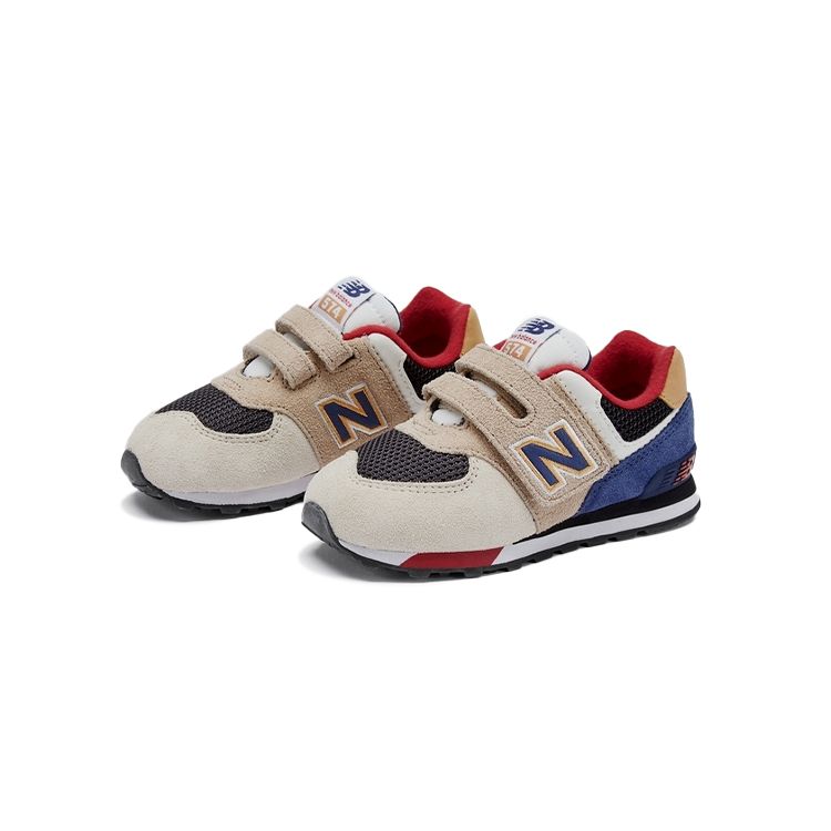 New Balance Comfortable Durable Low-Top Walking Shoes Baby Shoes Beige Dark-Blue IV574LC1