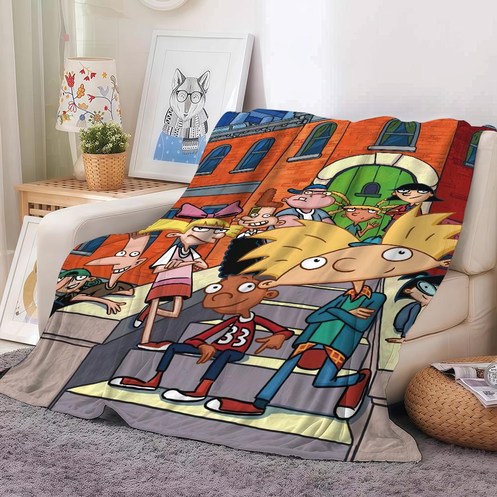 Cartoon H-Hey A-Arnold Comedy Funny Blanket Warm And Soft Suitable For Bedroom Living Room Sofa Bed Office Travel Camping