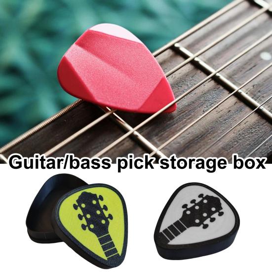 

3D Printed Guitar Pick Box Ukulele Bass Acoustic Folk Electric Guitar Beat Pick Plectrum Holder Storage Case Guitar Accessories Guitarists Gift білий