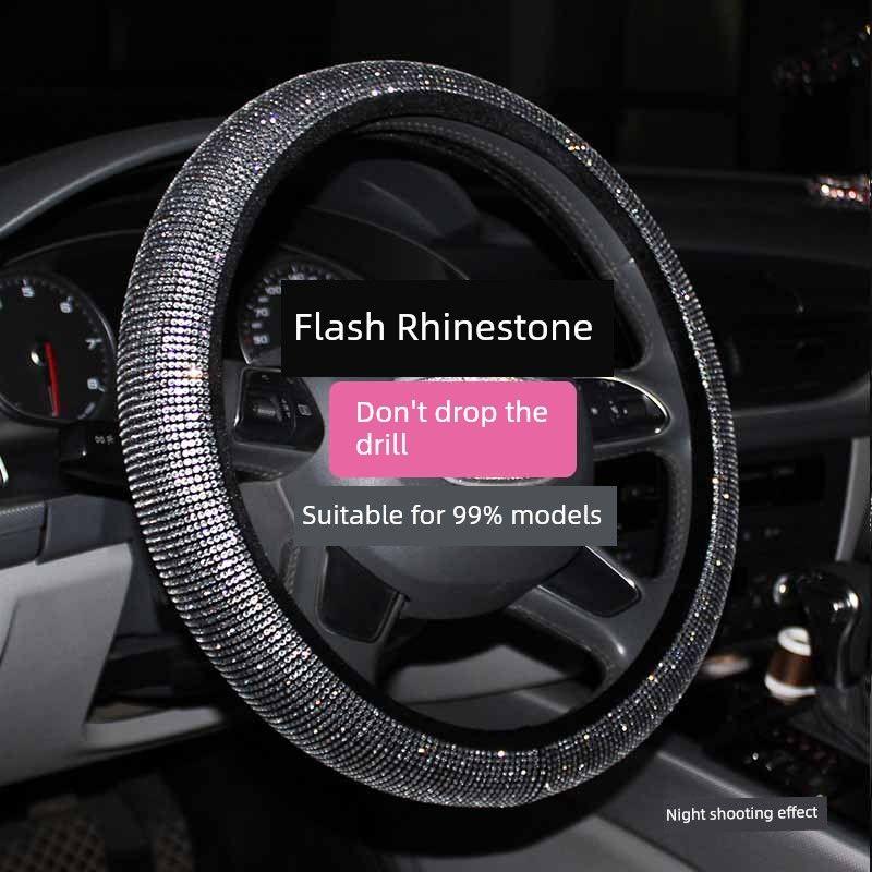 

Wheel Cover Men s and Women s All Year Round Universal New Arrival Fashion Fully-Jeweled Crystal Flash Hot Drilling Non Slip Steering Wheel Cover [First-Class Sparkling Rhinestones-White Diamonds]