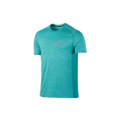 Einfarbiger Sport-Rundhals-Pullover Kurzarm-T-Shirt Herren Tops Blau Grün 834241-043