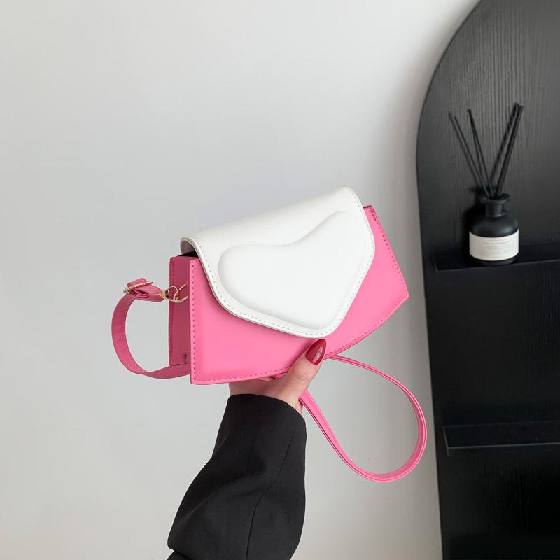 Contrasting color fashion shoulder messenger bag women's 2025 early spring new foreign style versatile ins small square bag