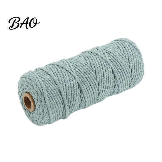 Corda Morbida in Cotone per Arte dell'Intreccio Corda da 3 mm, 100 Metri Corda Colorata Resistente Intrecciata per Artigianato Crochet Lavorazione Arazzi, Intreccio a Mano, Artigianato Fai da Te Gioielli