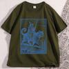 Wizard Cat Rider Vintage TShirt Men Women Fantasy Graphic Tee Funny Cat Short Sleeve Tshirt Causal Round Neck Printed Tees