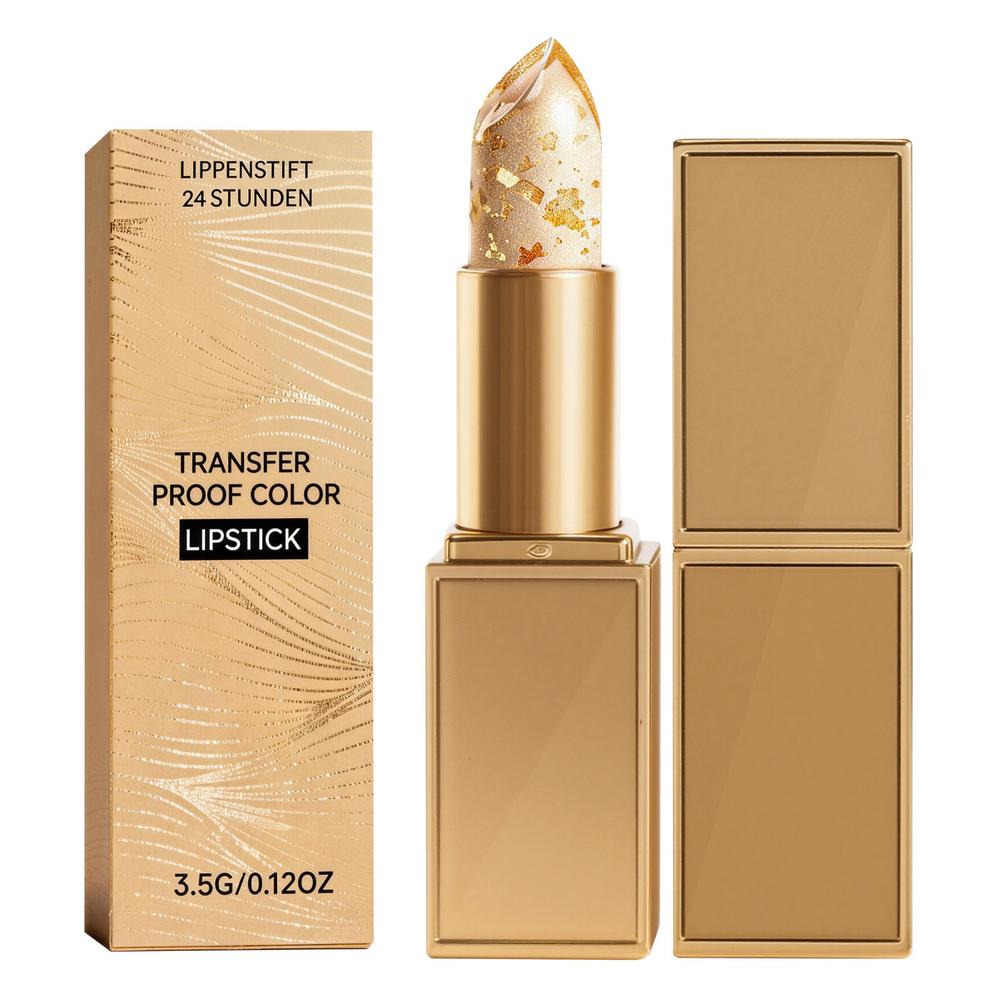 Gold Foil Color-Changing Nourishing Lipstick Moisturizing Nourishing Lipstick Non-Greasy Lip Soft Moist And Shiny Lips For Women