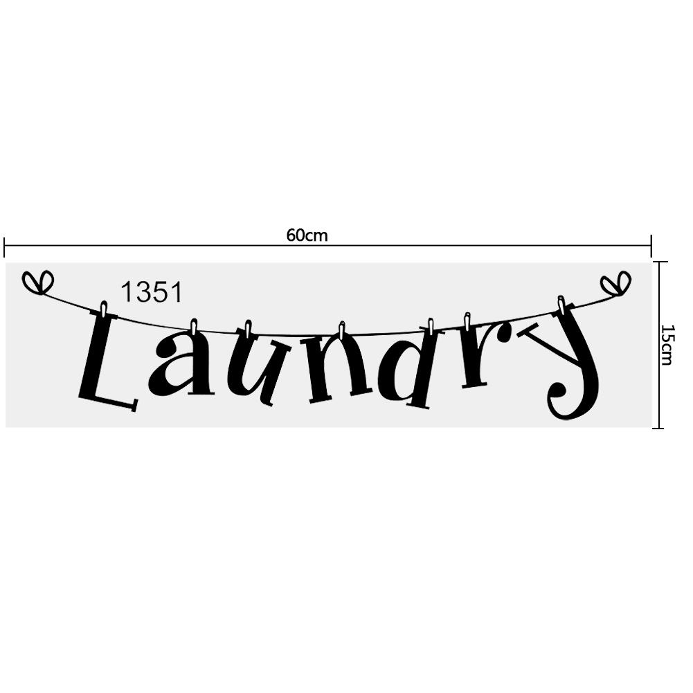 Black PVC Wall Sticker Decal, Removable Reusble for Home Laundry Quote  Art Room Decoration Wall Decor 15 X 60cm