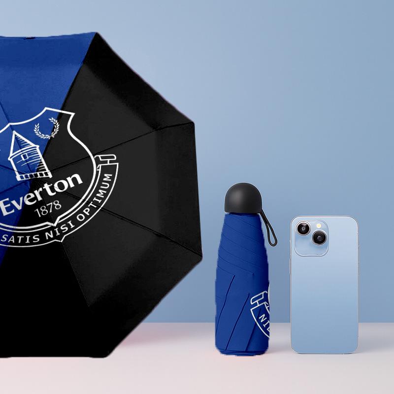 Everton Football Pattern Printed Mini 5 Folds 8 Ribs Compact Umbrella Windproof Waterproof Lightweight Portable Folding