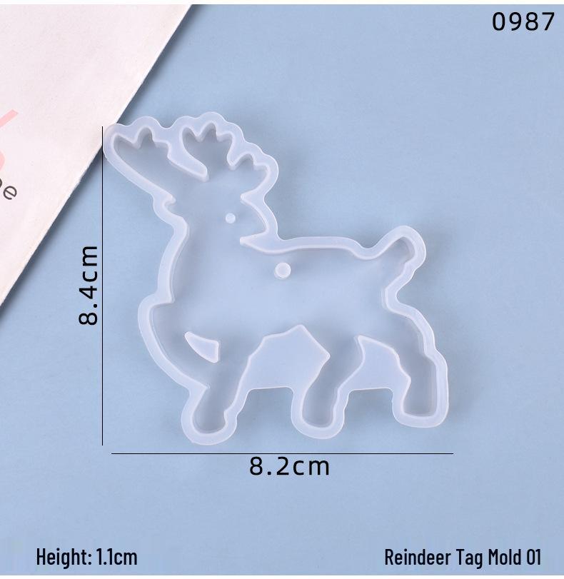 Christmas Series DIY Crystal Resin Hanging Plate Ornament Mold