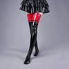 Harajuku Style Oil Shiny Cosplay Catsuit Medias Patent Leather Skinny Thigh High Stockings Women'S Patchwork Party Club Lingerie
