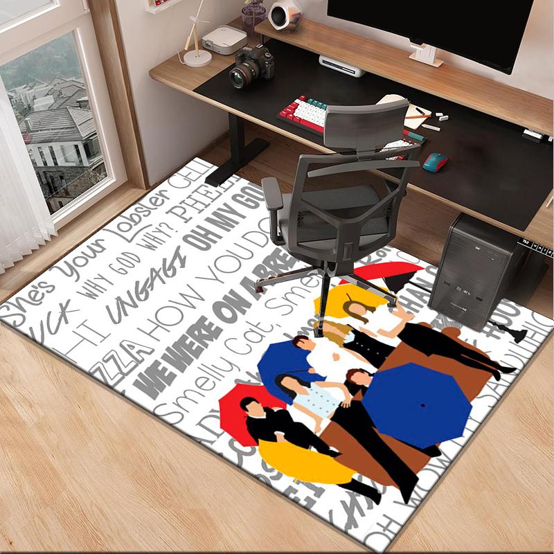 Friends Show Quotes Office Rug Chair Mat, Game Carpet, Suitable for Front Door, Bedroom, Living Room, Desk, Holiday Gift