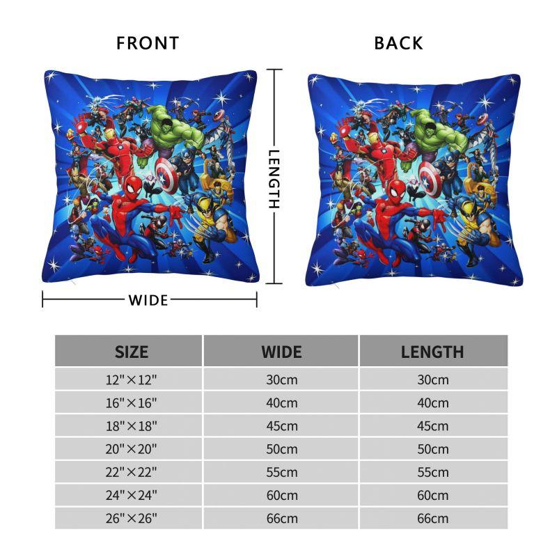 Federe per Cuscino Decorativo di Lusso Personalizzate con Personaggi Marvel Spider-Man Cartoni Animati Decorazione per la Casa Disney Fumetti Kawaii Cuscino per Sedia