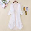 Summer Women Midi Long Embroidery Shawl Cardigan Casual Thin Irregular Cotton Linen Cardigans Lady Sun Protection Clothing