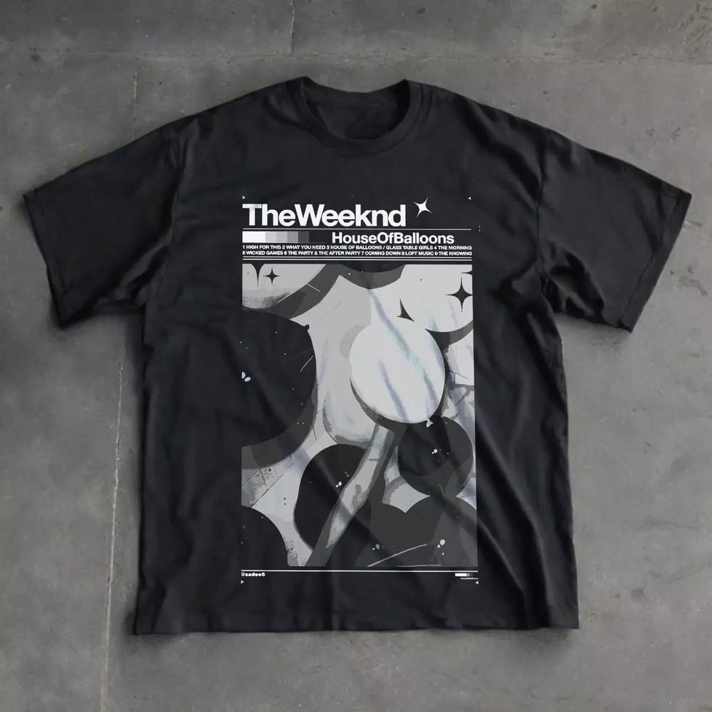 The Weeknd House Of Balloons Черная футболка Полный размер S-5XL BT1383 Унисекс футболка L