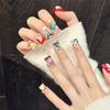 10PCS Christmas Artificial Nails with Duckbill Design Holiday Theme Press On Nails for Women Girls Festive Party Nail Art Decoration