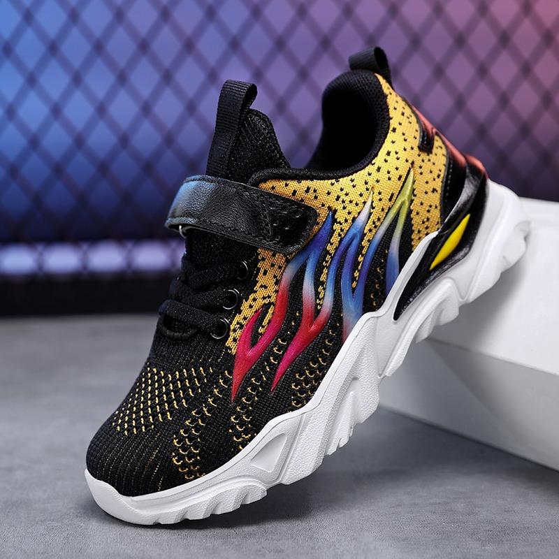 

Детская обувь Flame, уличная спортивная обувь для мальчиков, повседневная обувь для девочек, детская легкая эластичная обувь 30