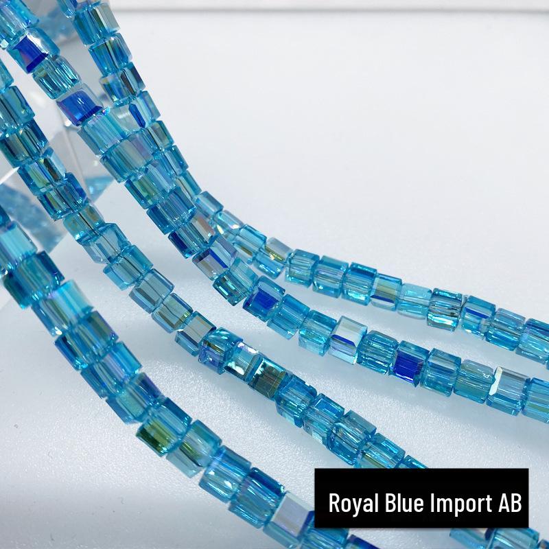 Multi-Faceted Crystal Glass Square Beads: 4/6/8mm Sugar Cubes for DIY Jewelry, Loose Beading with Holes