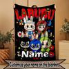 Custom Name Personalized Labubu Print Blanket, Home Decor, Bedroom, Sofa, Camping, Couch, Gifts for Birthday Christmas