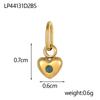 CARLIDANA Vintage Charm Women's Titanium Steel Heart-shaped Pendant Gold Plated Rhinestones 12 Birthstone Charms DIY Jewelry