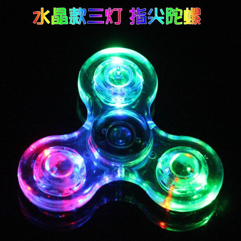 LED Fidget Spinner Custom Logo Light Fidget Finger Toy Luminous Spinner Hand Spinner Stress Reduction Anxiety Relief