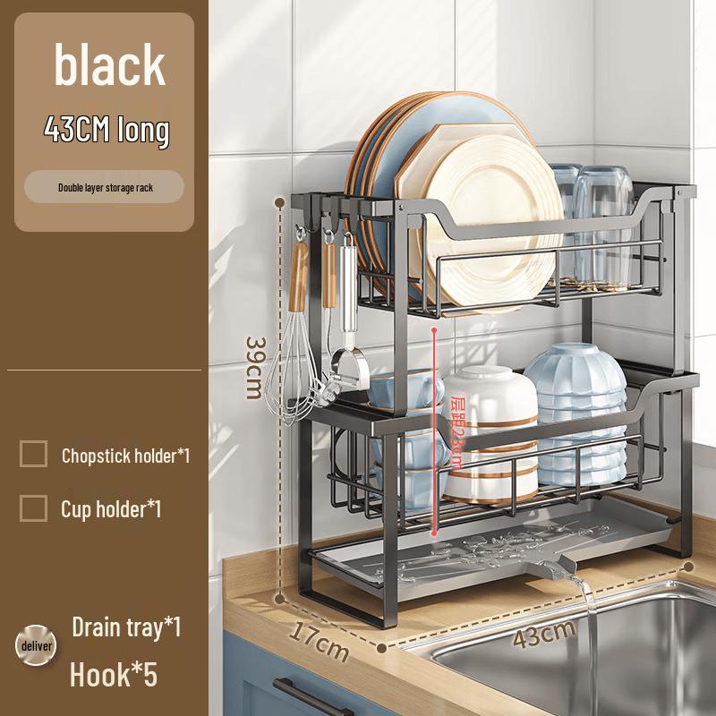 Nordic Double-Layer Narrow Kitchen Dish Rack