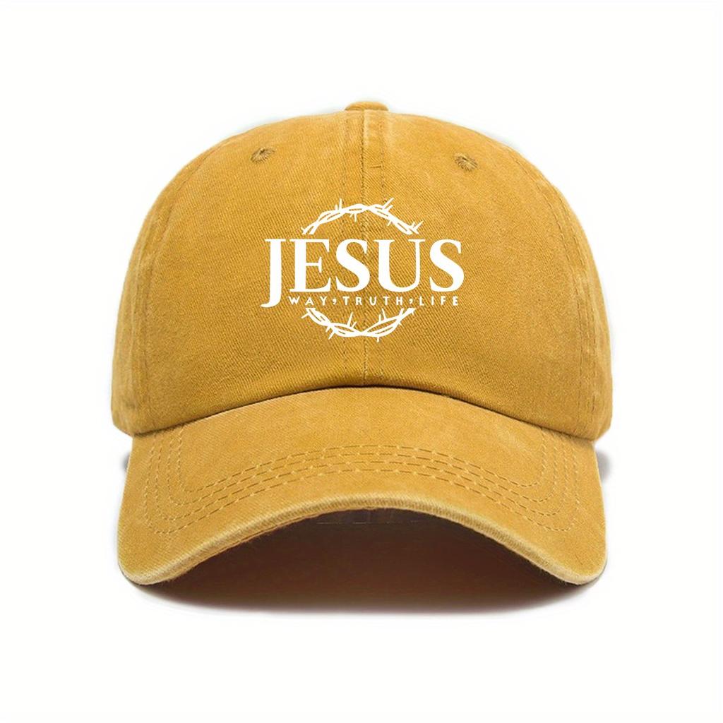 Adjustable baseball caps for men and women, Jesus wreath design, urban street style suitable for leisure and outdoor activities