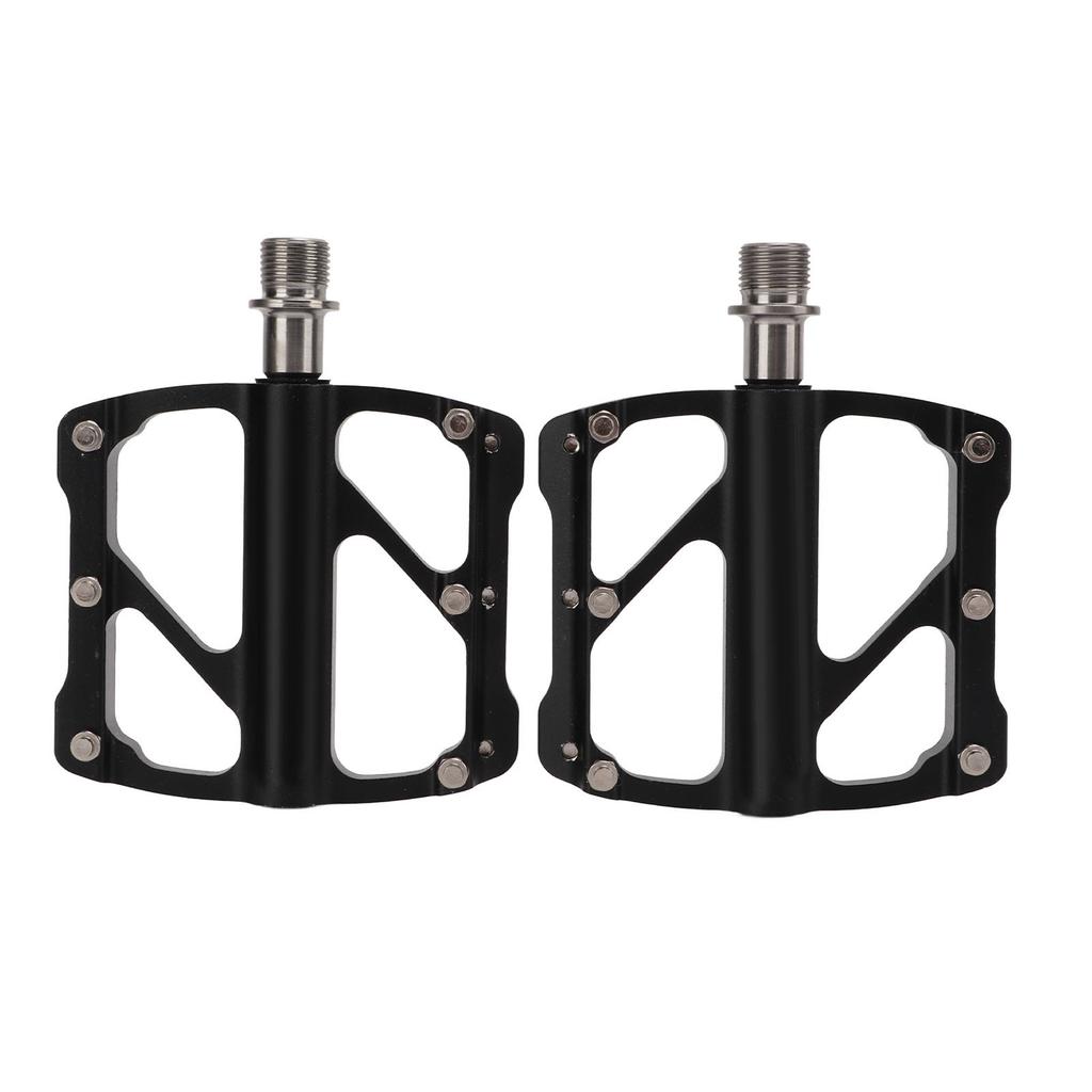 1Pair Bike Flat Platform Pedals Mountain Road Bicycle Aluminum Ultra Light with 3 Bearings for Replacement