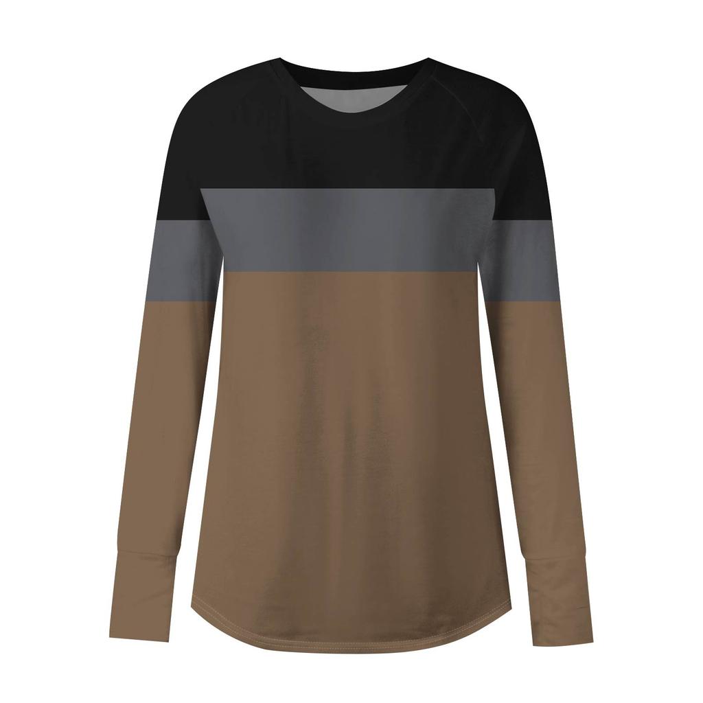 Womens Oversized Sweatshirt Graphic Sweater Long Sleeve Drop Shoulder Round Shirt Tops Vintage Clothes
