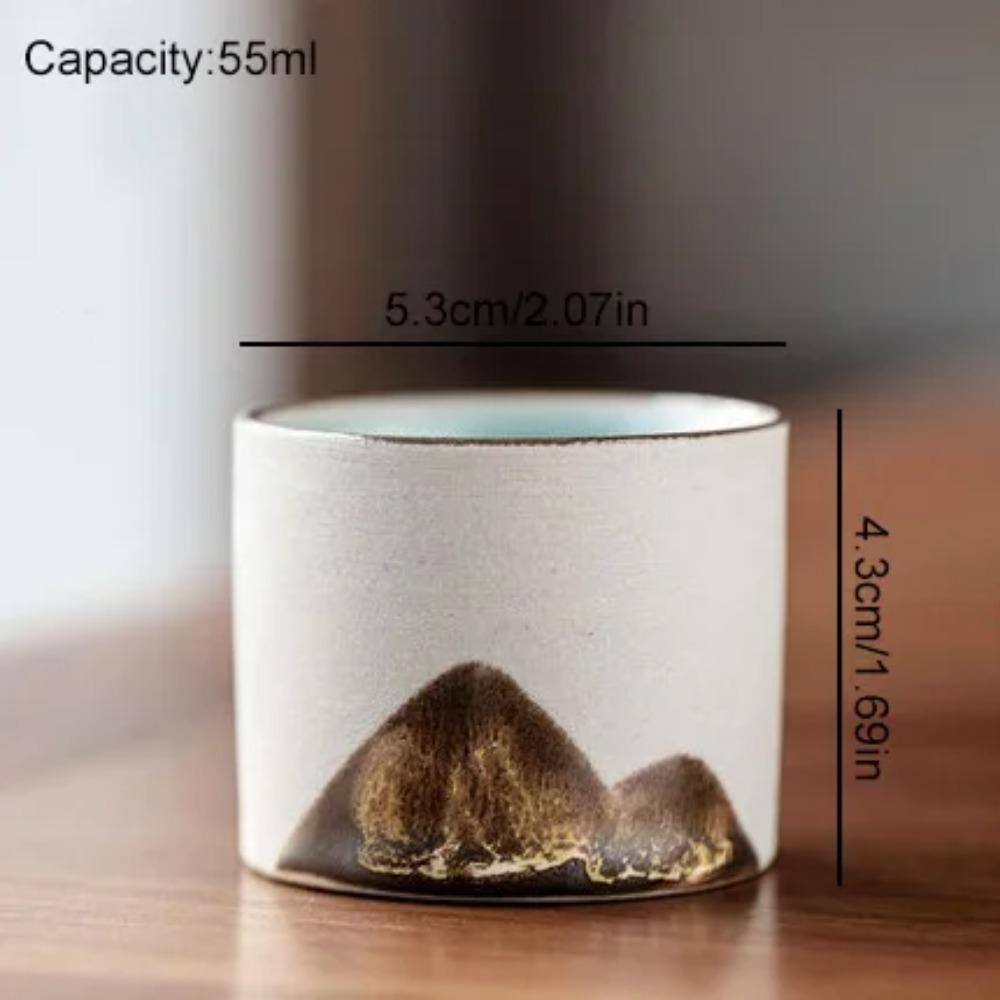 50ml/55ml Hand drawn mountain shape teacup Retro Ceramic Tea cup Kung Fu Tea Set Coffee Cup Small Water Cup Porcelain Teaware