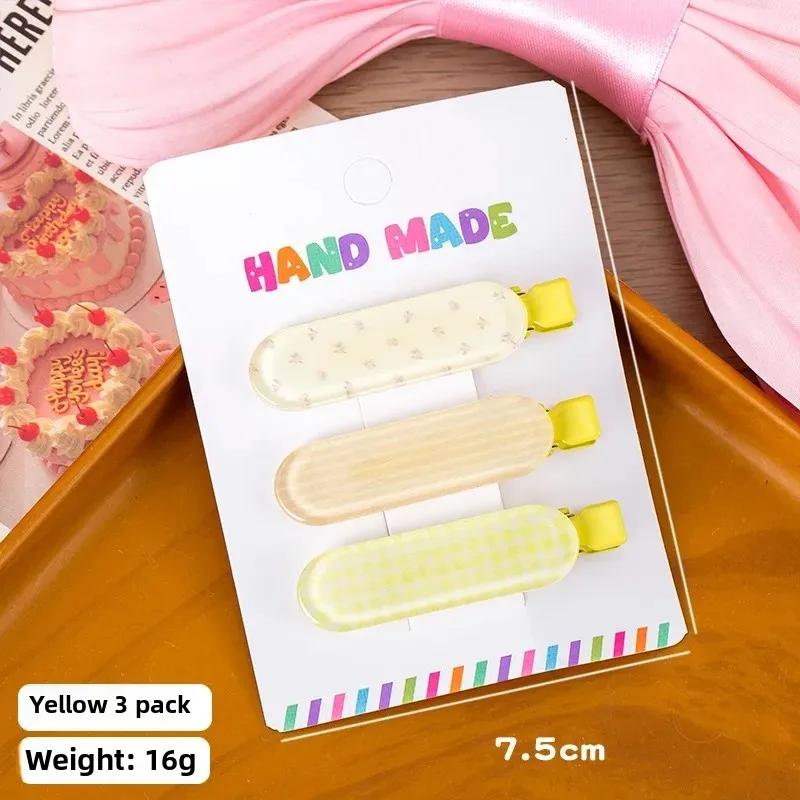 

Textured Hair Clip Set - BB Clip Three Pack Forehead Girl Heart Side Fringe Hairpin Professional Salon Partition 1pc/set