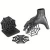 Wooden Coaster for Halloween Halloween Coaster Halloween Spider Web Coasters Durable Hollow Wooden Table Placemats for Home